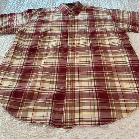 Orvis Vintage Cotton Plaid Short Sleeve Button Down Shirt Size L Normcore - Picture 10 of 13